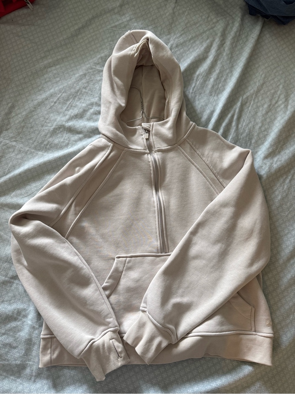 Cream Quarter Zip Hoodie